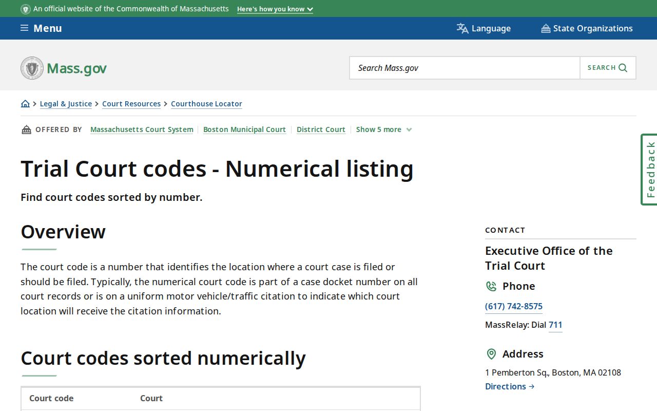 Barnstable County warrant records court code list showing Barnstable 25, Orleans 26, Falmouth 89, and Superior Court 72