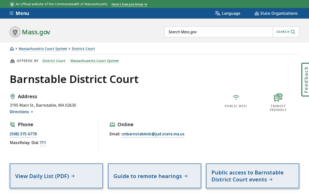 Barnstable warrant records and the Barnstable District Court building that holds town criminal and traffic cases